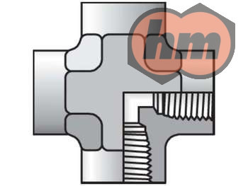 (3-8KMMOO-S) NPTF kereszt idom, B-B-B-B